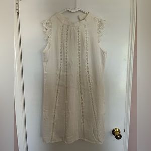 New York & Co. cream colored lined linen dress. Size small. Never worn.